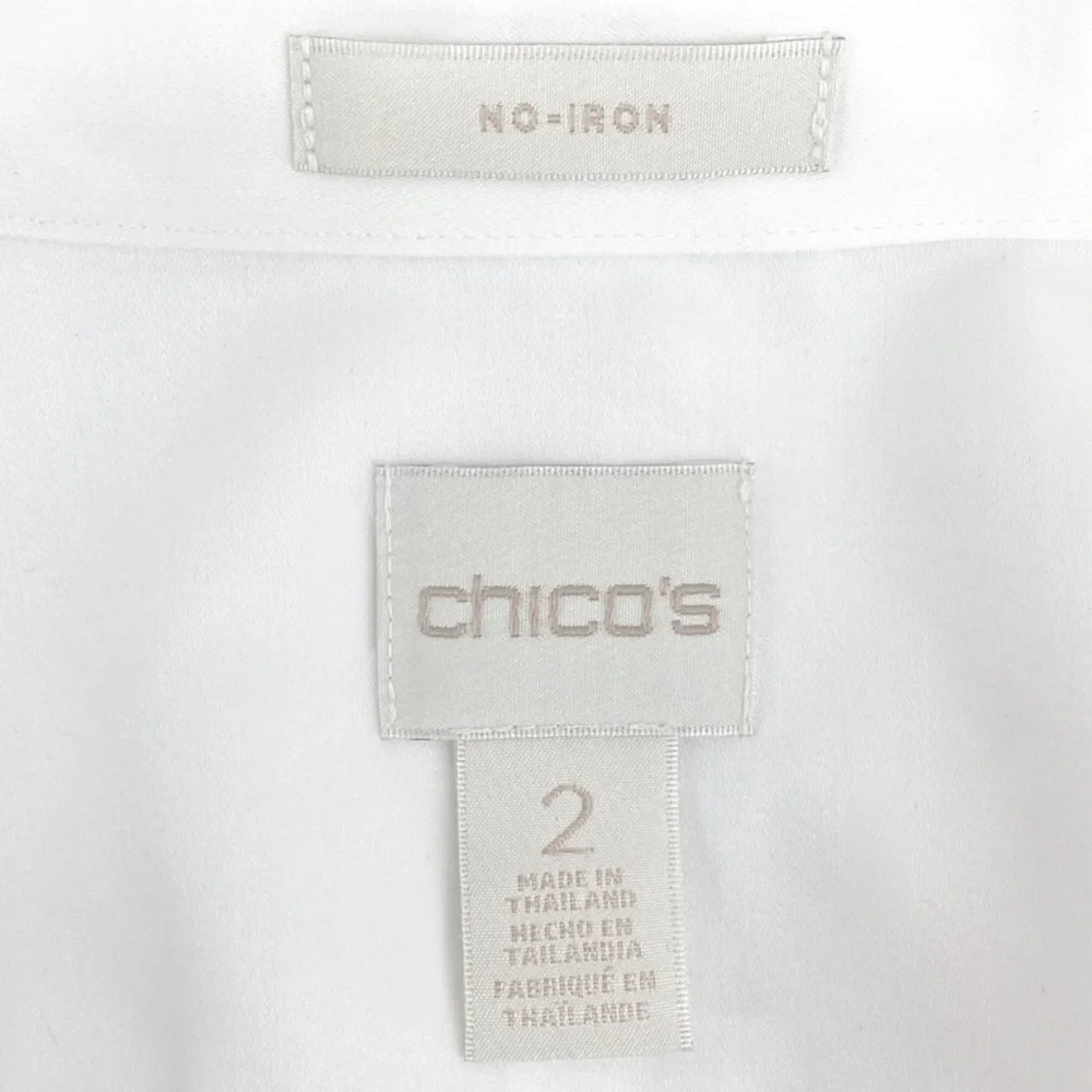 Chico's White Button Down Shirt - Picture 7 of 13